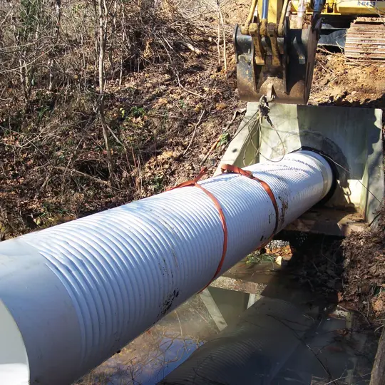 Slip lining a culvert with A2 Liner pipe.