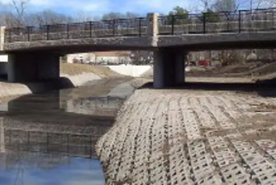 ArmorFlex protecting a river bank from erosion.