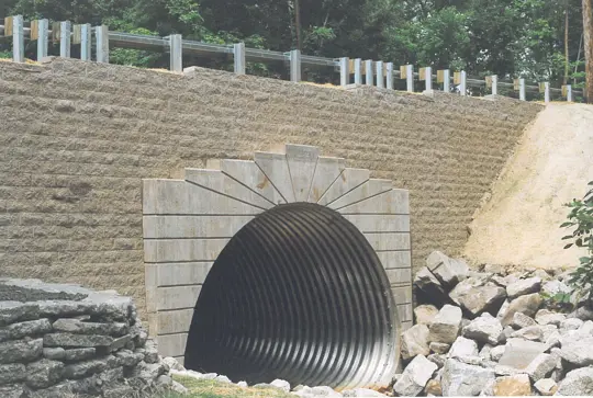 A culvert made from structural plate.